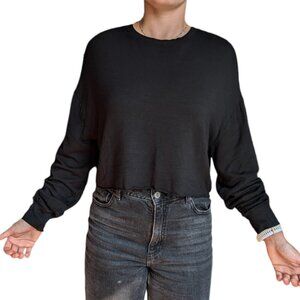 Garage Soft Black Long Sleeve Top Women Size Medium